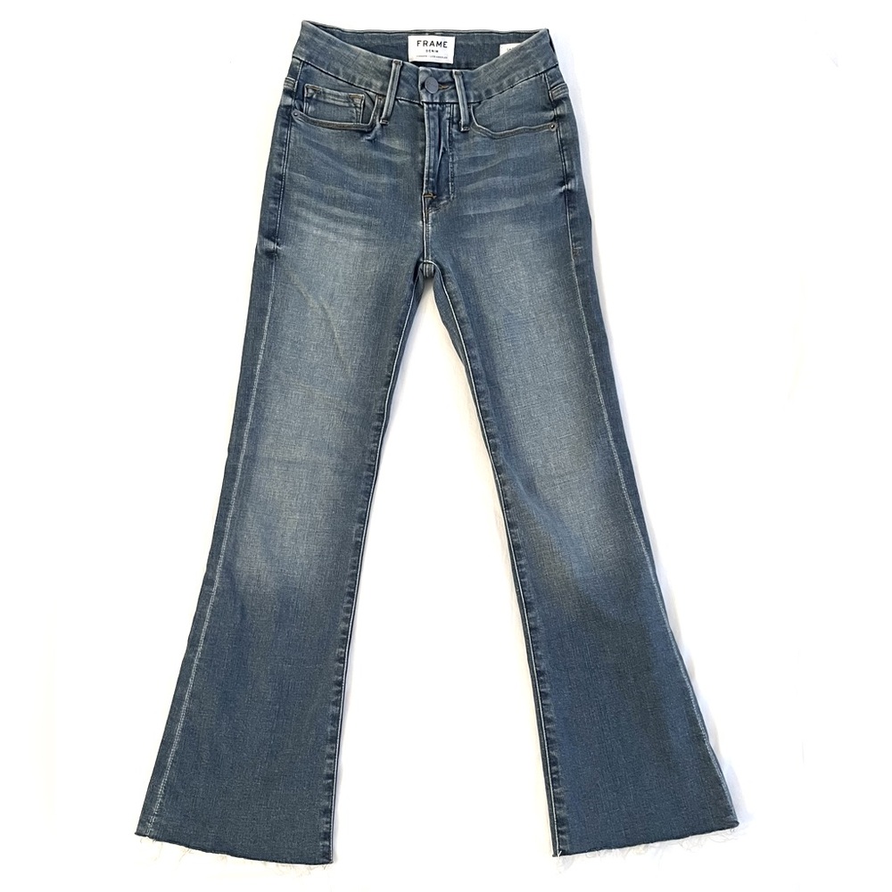 FRAME Le Crop Mini Boot High Waist Raw Hem Jeans - 24